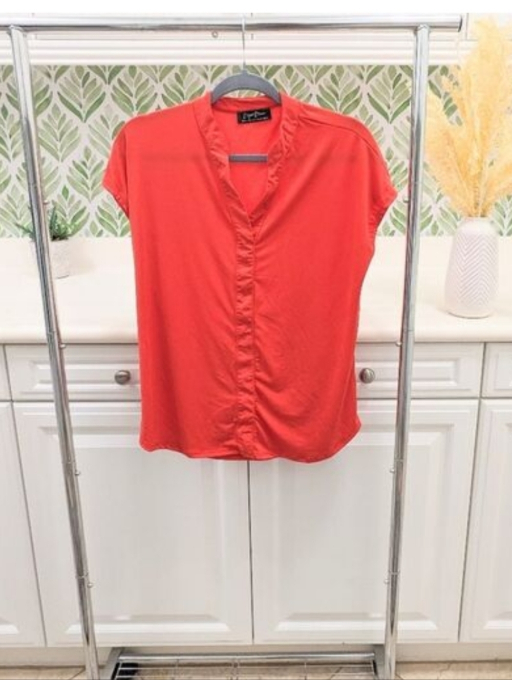 Red Orange Brigette Brianna Blouse M Boxy Flowy